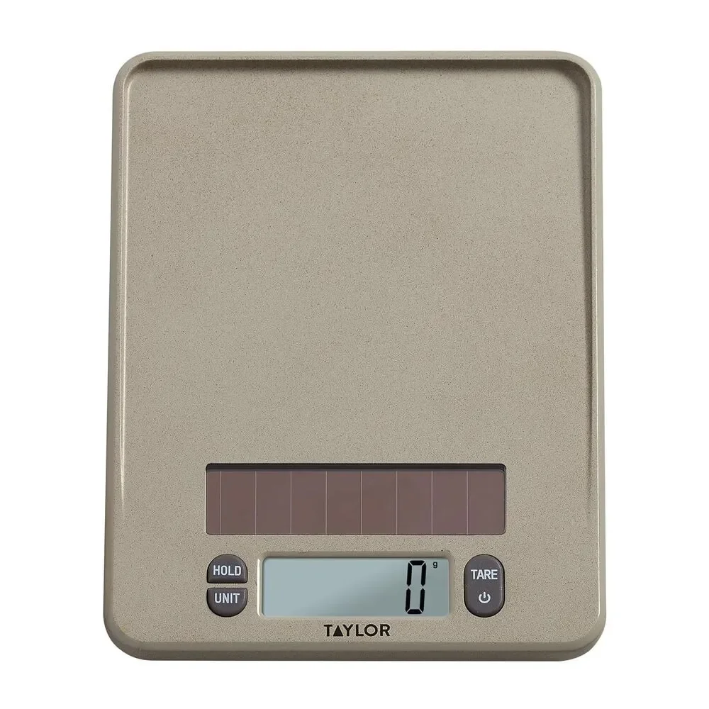 Taylor 11lb Digital Kitchen Scale – Solar Powered, No Batteries Needed Precision